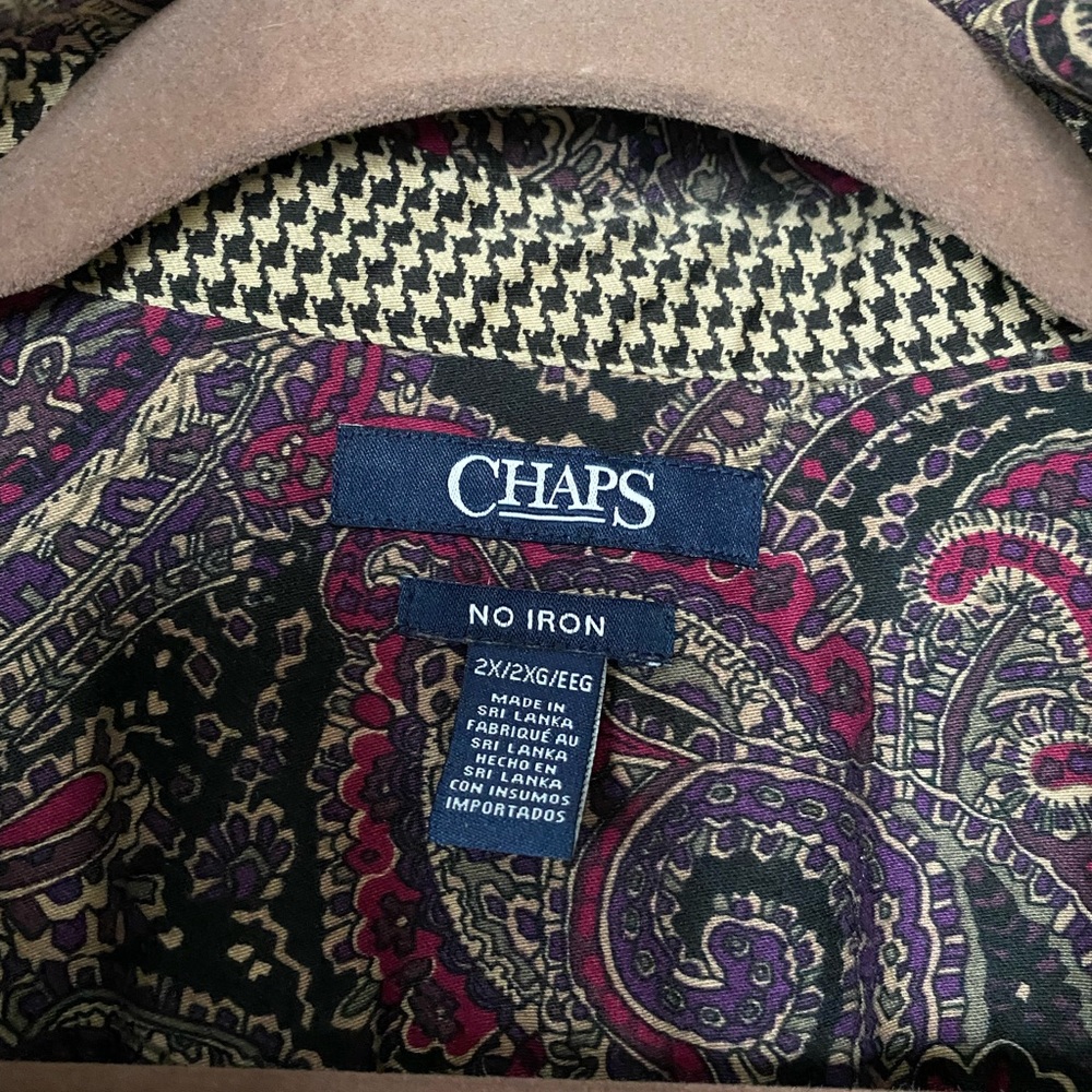 Chaps button down, multi patterned shirt - Picture 3 of 4